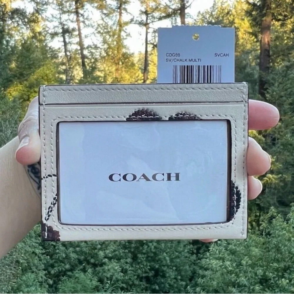 COACH Slim Id Card Case With Cherry Print CDG88 NWT AUTHENTIC